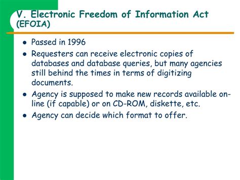 Electronic Freedom of Information.